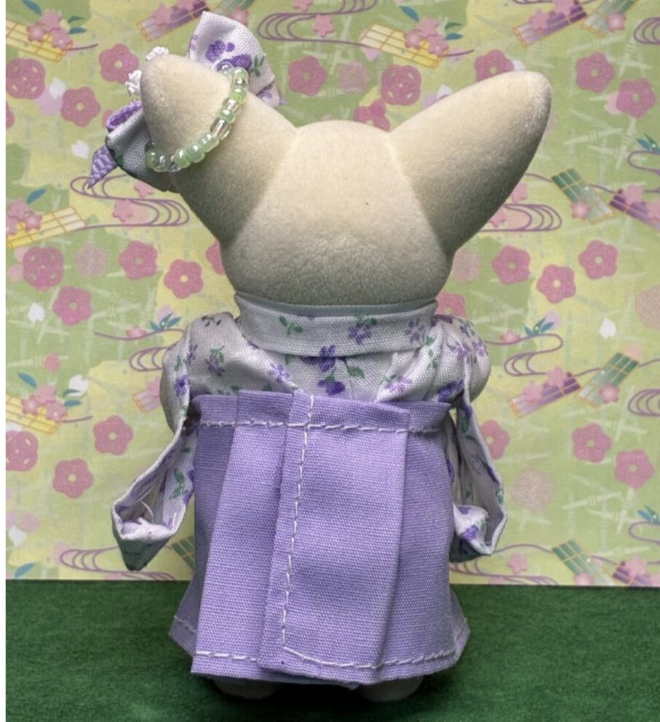 Hakama for Mother Purple with Floral Pattern Handmade