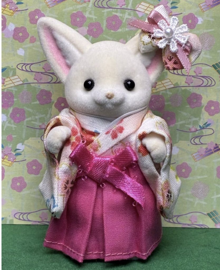 Hakama for Mother Pink with Floral Pattern Handmade