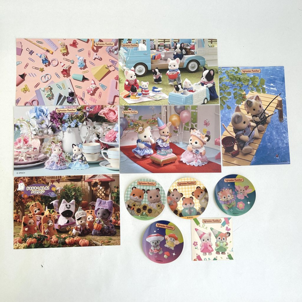 Postcard and Sticker Set B Sylvanian Families Calico Critters