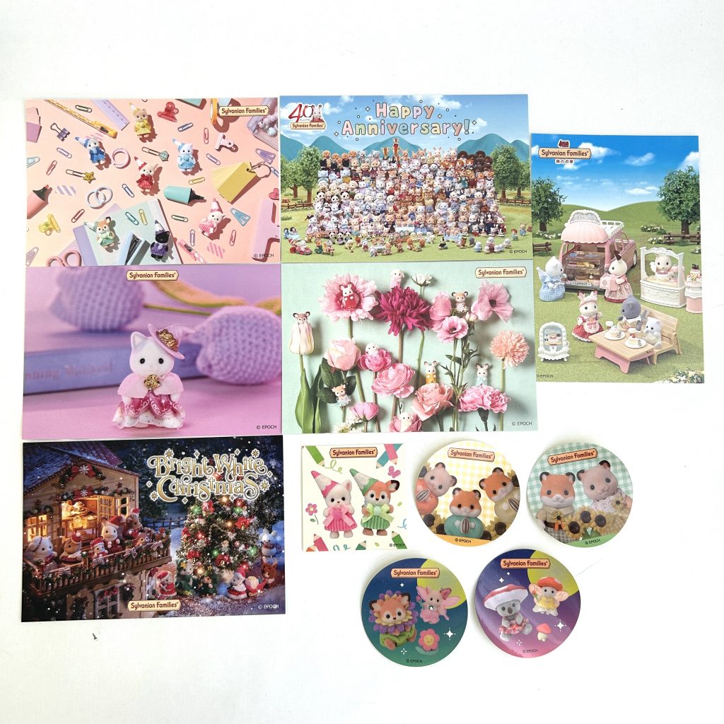 Postcard and Sticker Set C Sylvanian Families Calico Critters