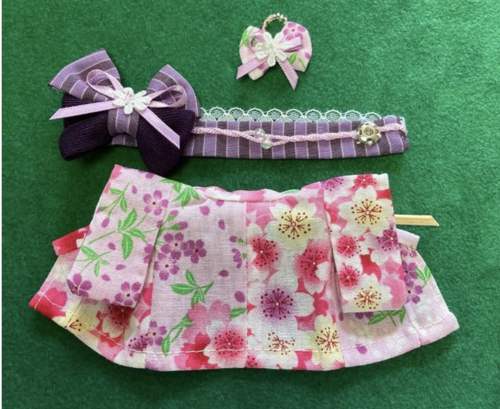 Yukata Sakura Rose pour Mère Fait Main