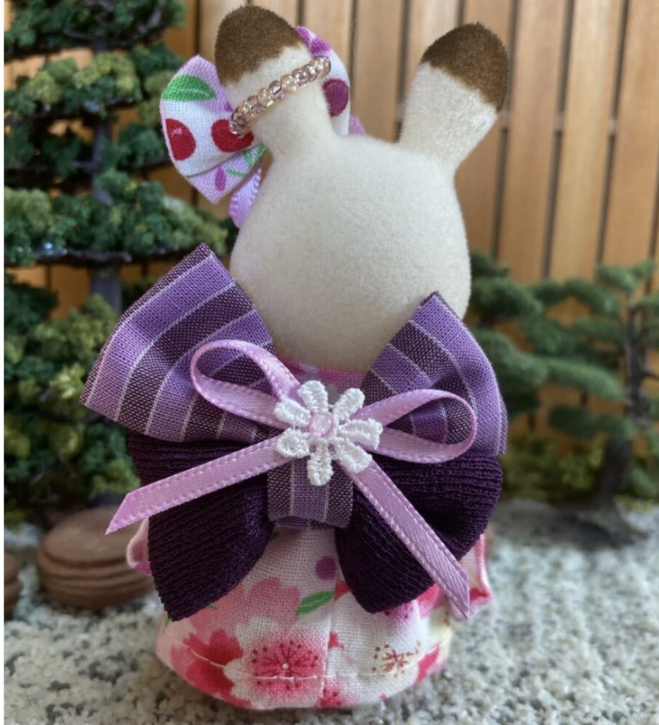 Yukata Sakura Rose pour Mère Fait Main