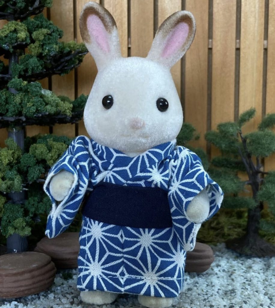 Yukata à motif de feuille de chanvre pour père fait main