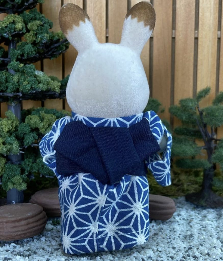 Yukata à motif de feuille de chanvre pour père fait main