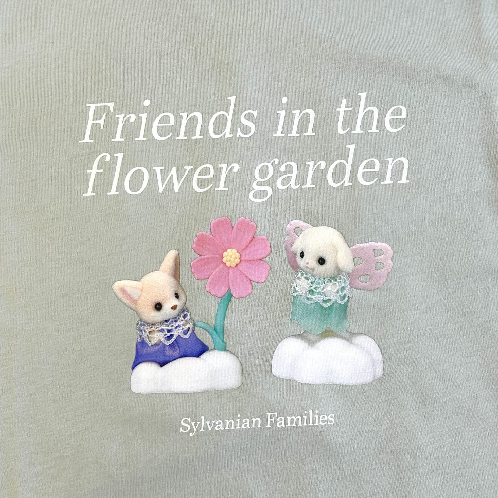 T-shirt Vert Clair Jardin de Fleurs Amis Taille S 2025 UNIQLO