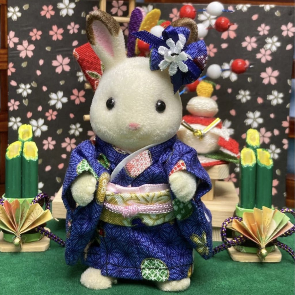 KIMONO LAPIN BLEU FAIT MAIN POUR MAMAN Calico Clitters Ne s'applique pas