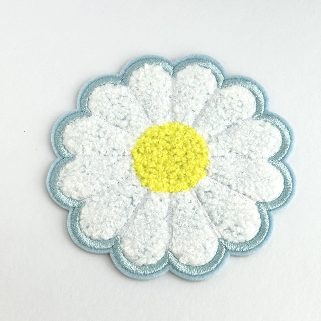 Mini tapis rond fleur bleu blanc Seria