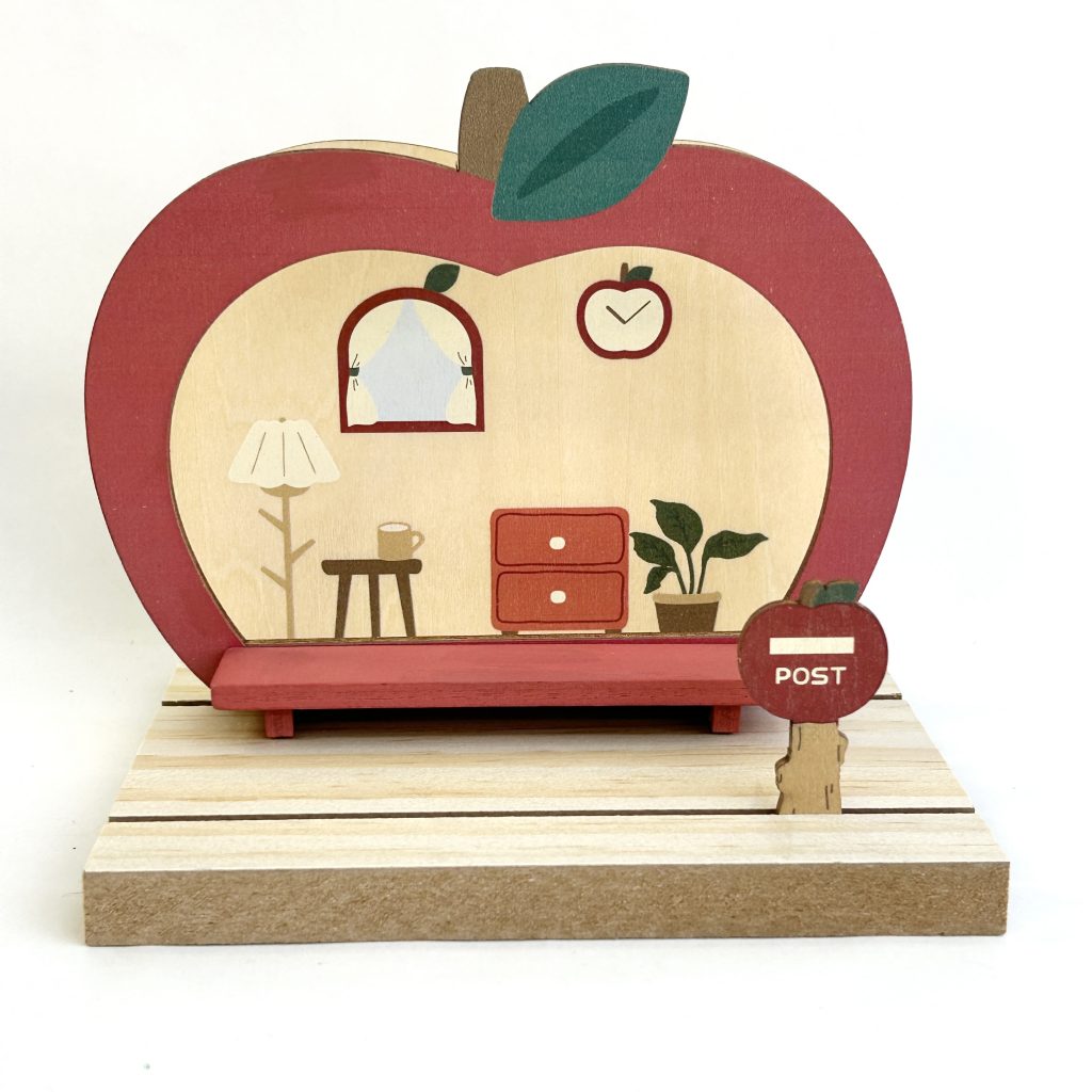 Wooden Frame Stand Apple House Natural Kitchen