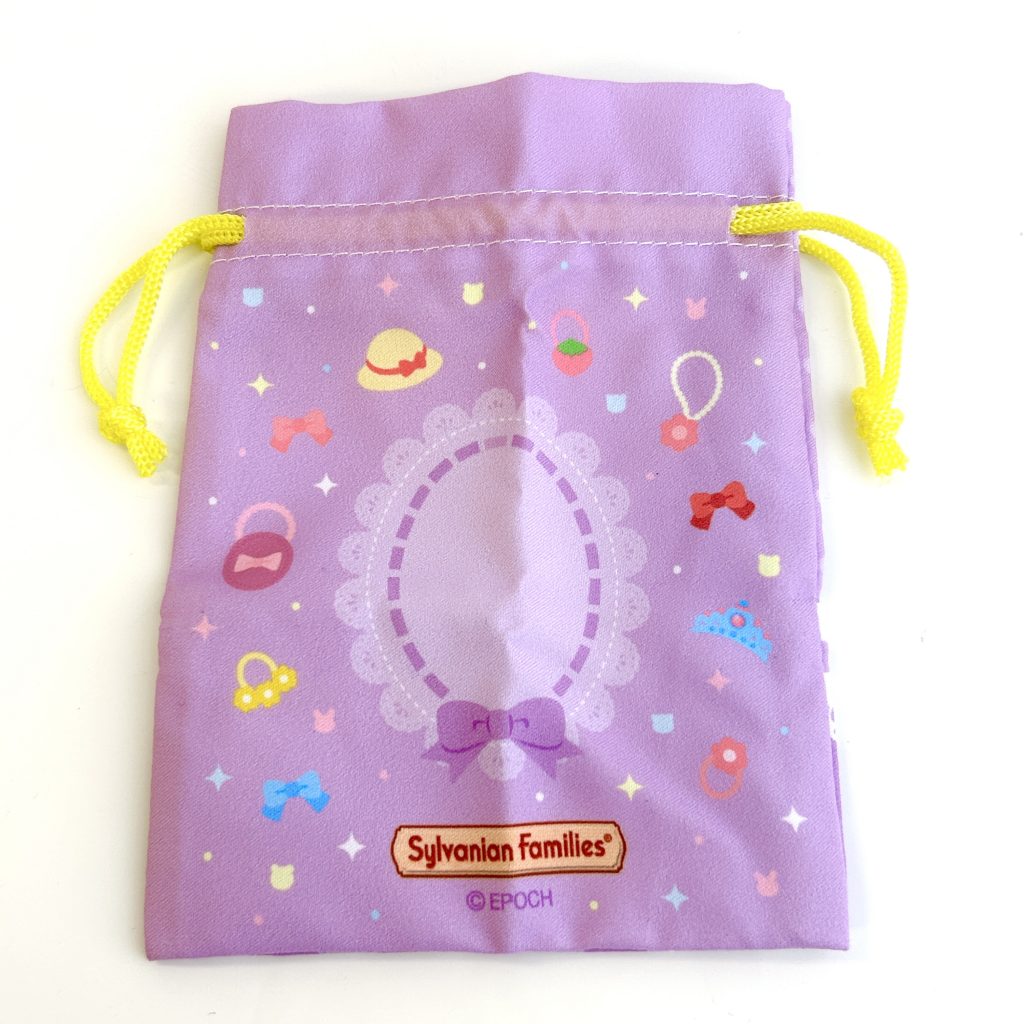 Outing Pouch and Tote Bag Purple Futon Drawstring Pouch Sylvanian Families Calico Critters