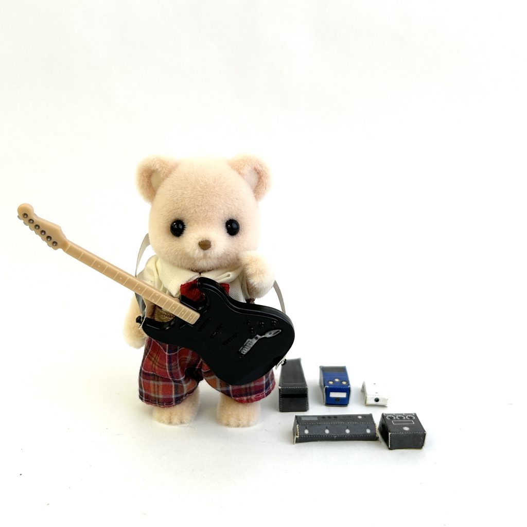 Guitarra eléctrica en miniatura negra Cando
