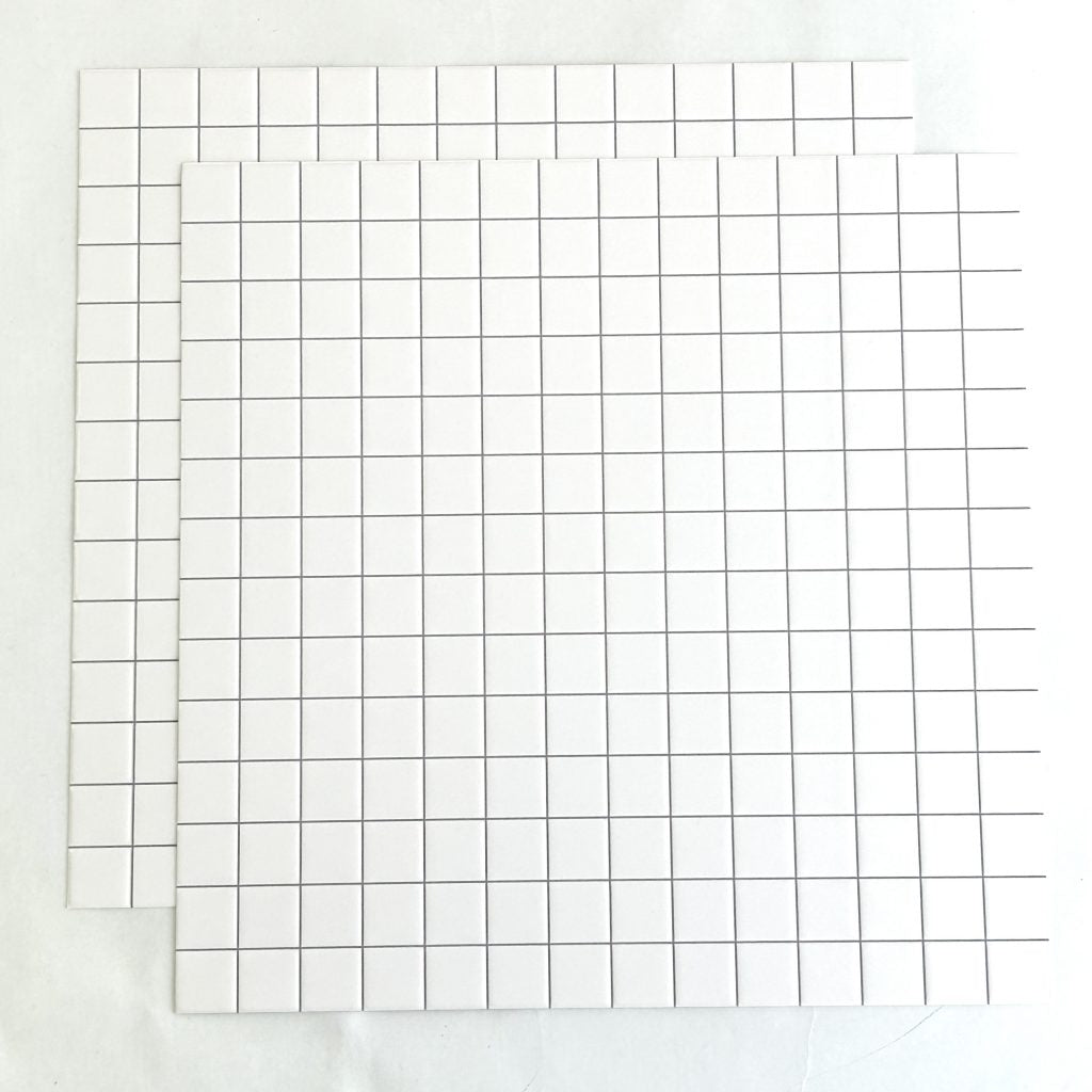 Ensemble de 2 feuilles de revêtement de sol pour maison de poupée, carreaux carrés blancs Seria