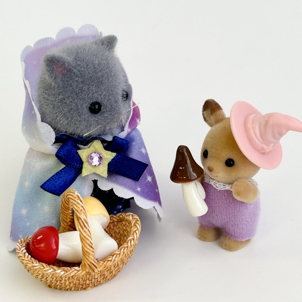 Panier miniature et champignon Halloween naturel pour cuisine