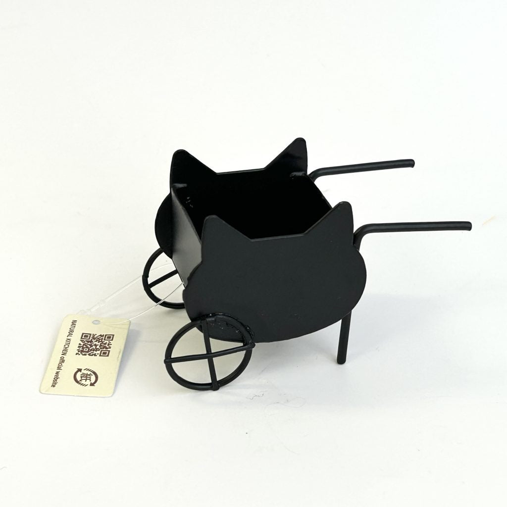 Black Cat Tin Cart Halloween Natural Kitchen