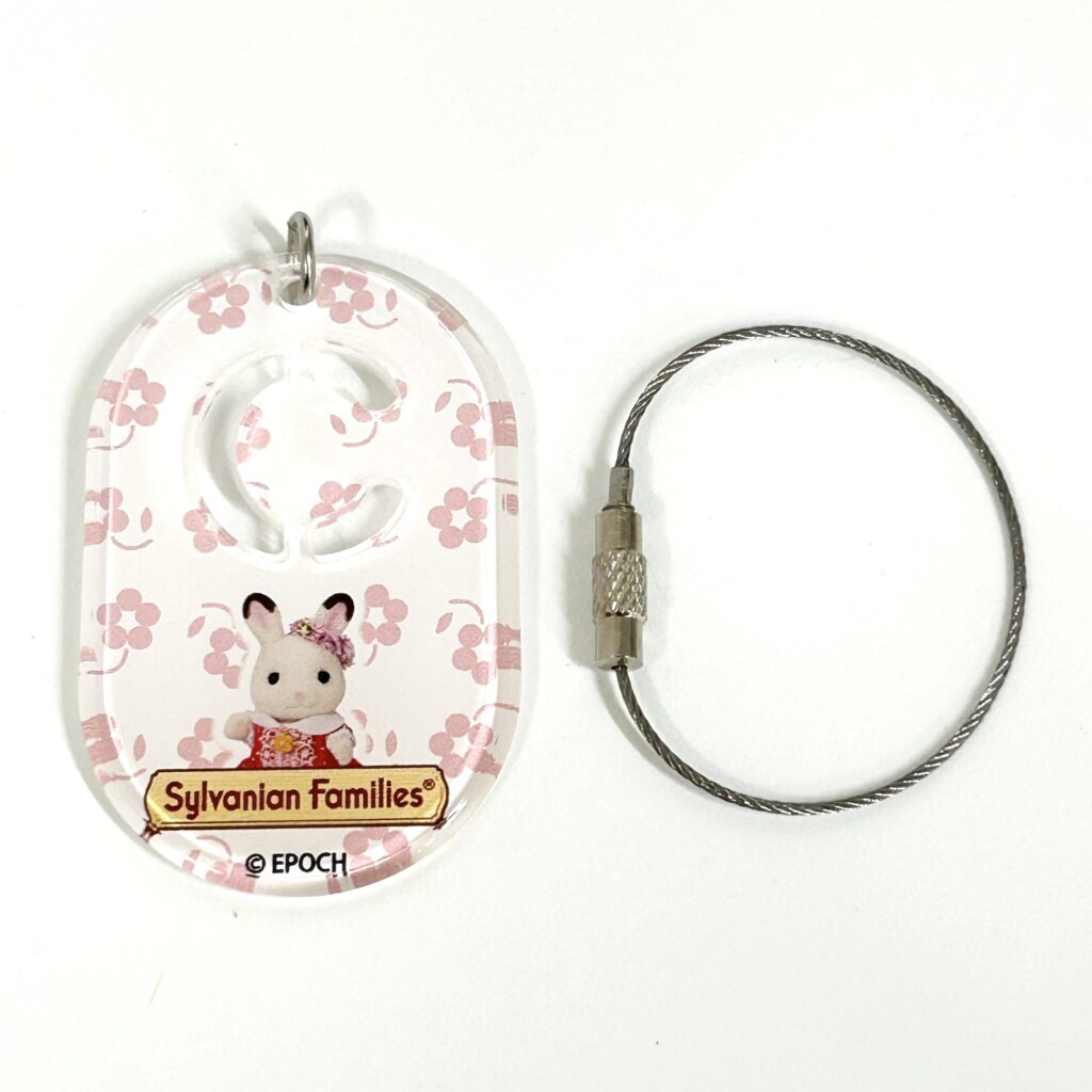 Key Chain Fit Tag Freya & Initial C 40th Anniversary Exhibition Sylvanian Families Calico Critters