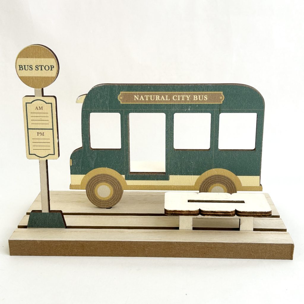 Wooden Stand Board – Retro Bus Stop Natural Kitchen