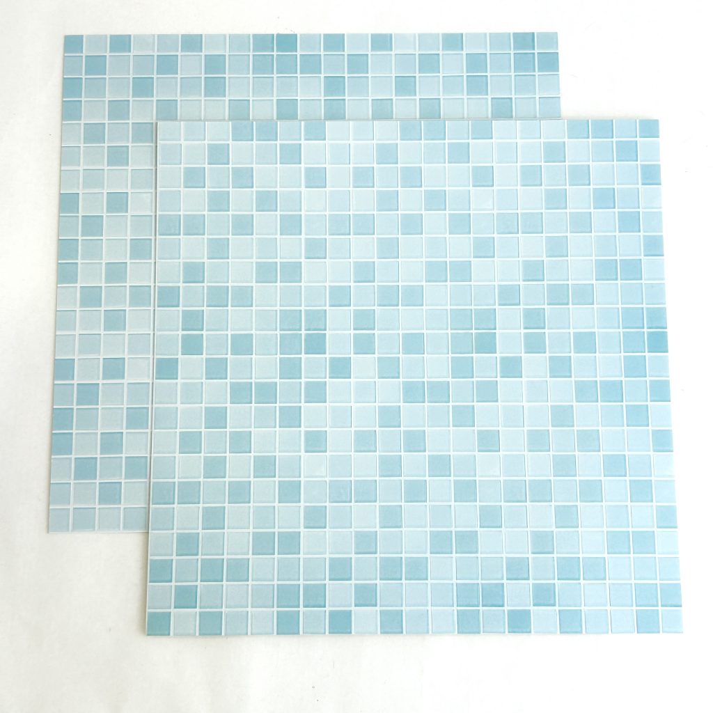 Dollhouse Wallpaper/Flooring Set of 2 Blue Tile Seria