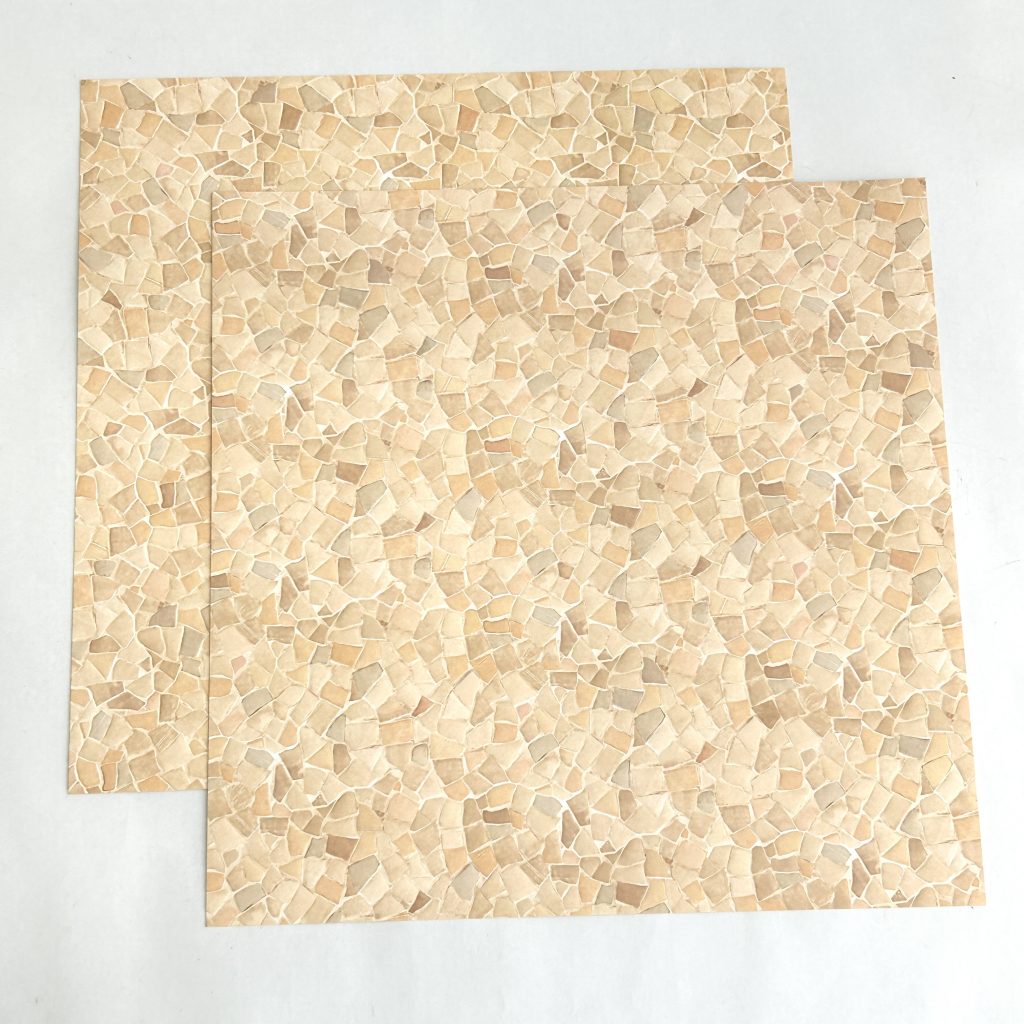 Ensemble de 2 feuilles de revêtement de sol pour maison de poupée Pavé en pierre beige Seria