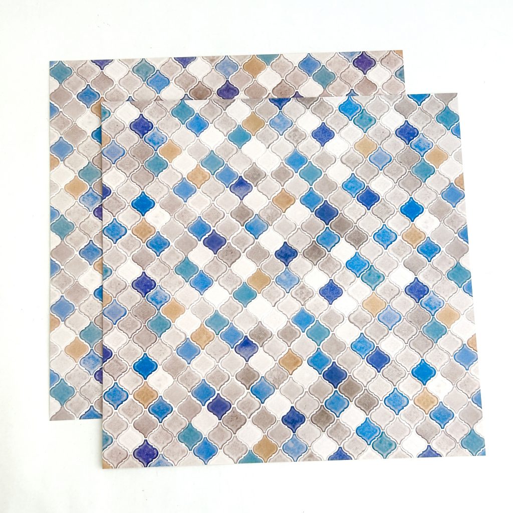 مجموعة ورق حائط/أرضيات للبيت الدمية من 2 بلاط مغربي سيريا