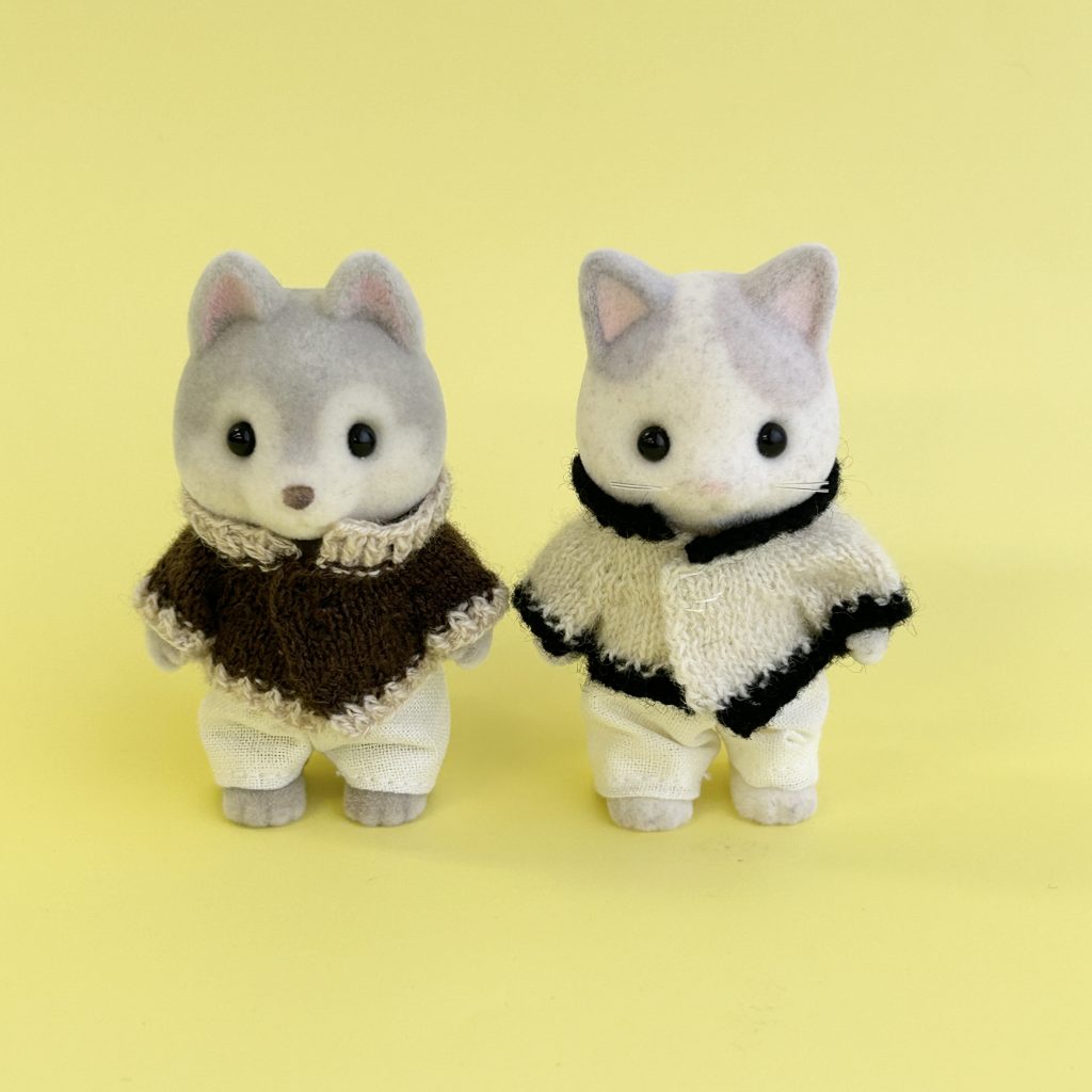 Collared Cardigan White and Brown Handmade