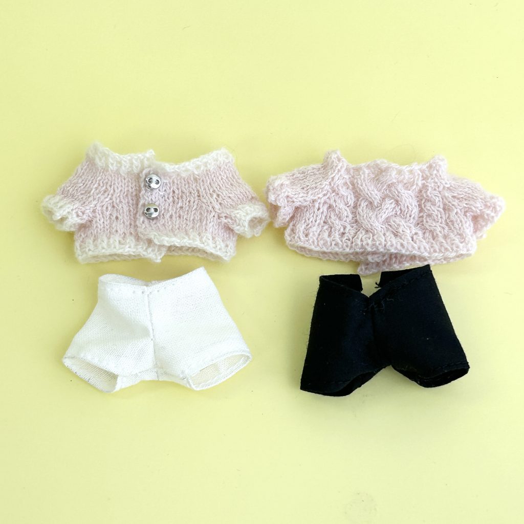 Pink Aran Knit Cardigan & Collared Cardigan fait main