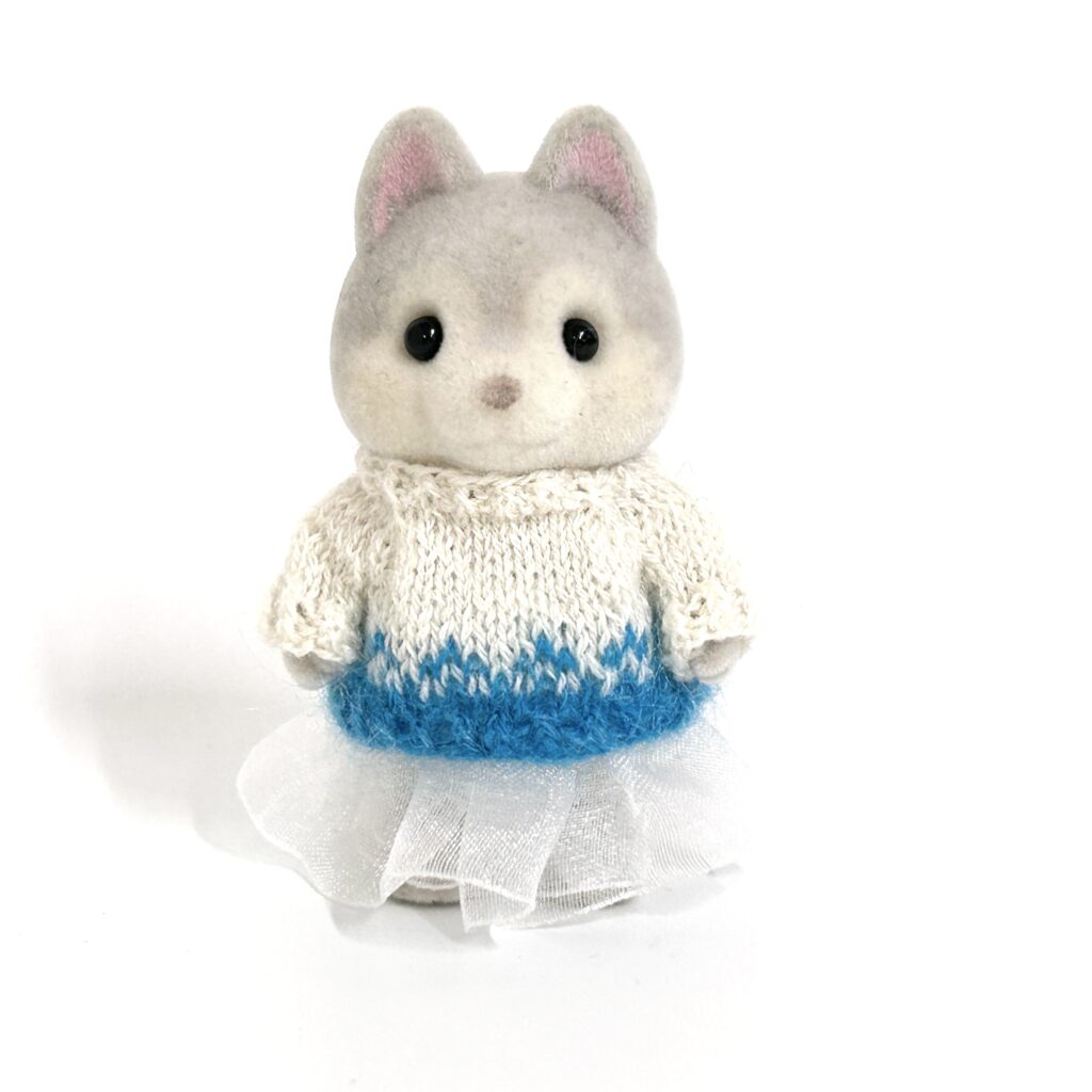White and Blue Sweater and Skirt Handmade