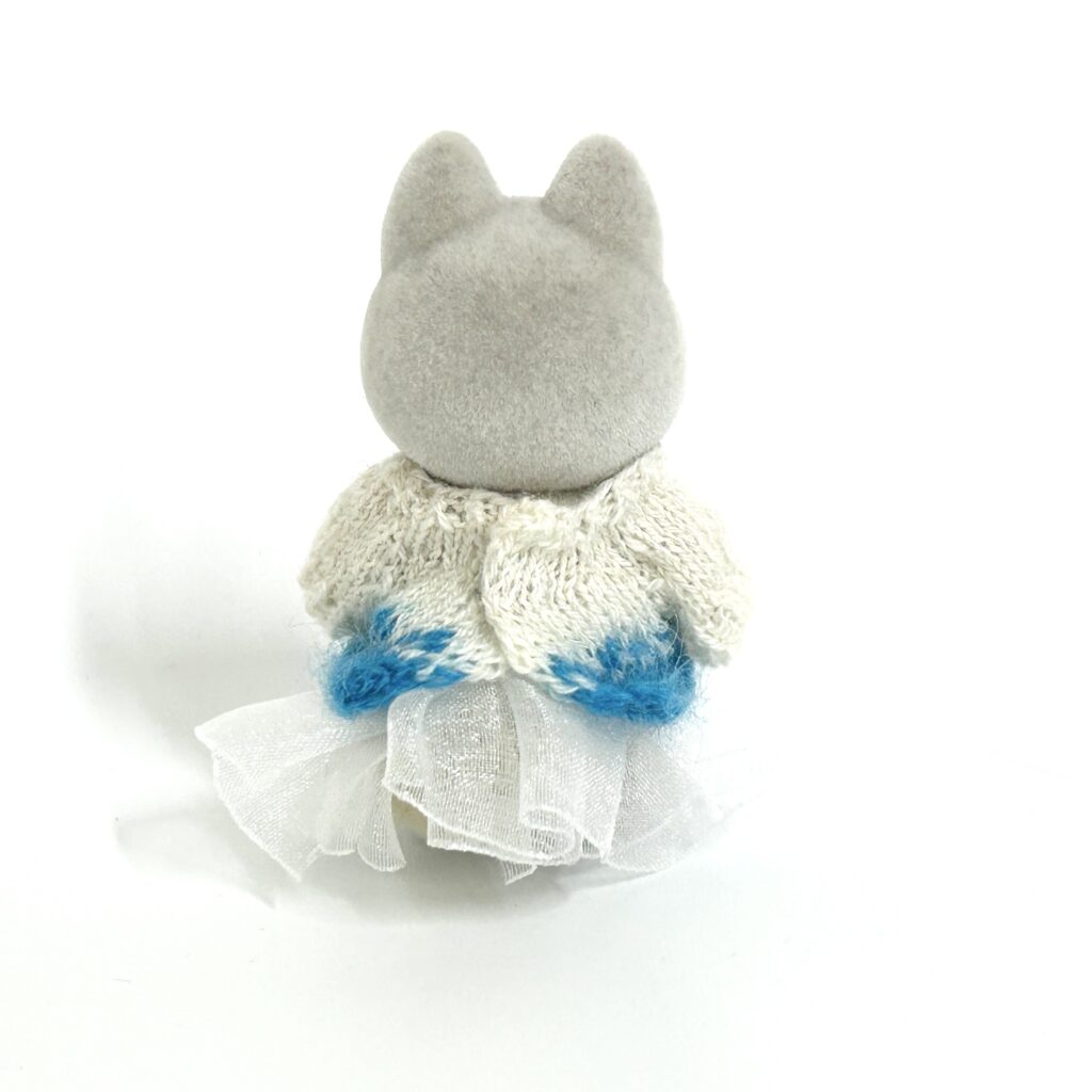 White and Blue Sweater and Skirt Handmade