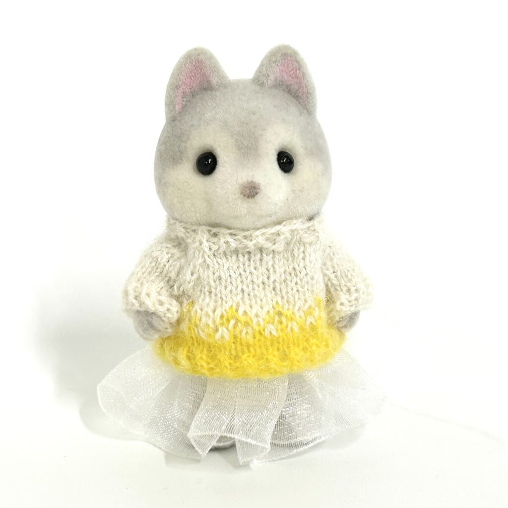 White and Yellow Sweater and Skirt Handmade