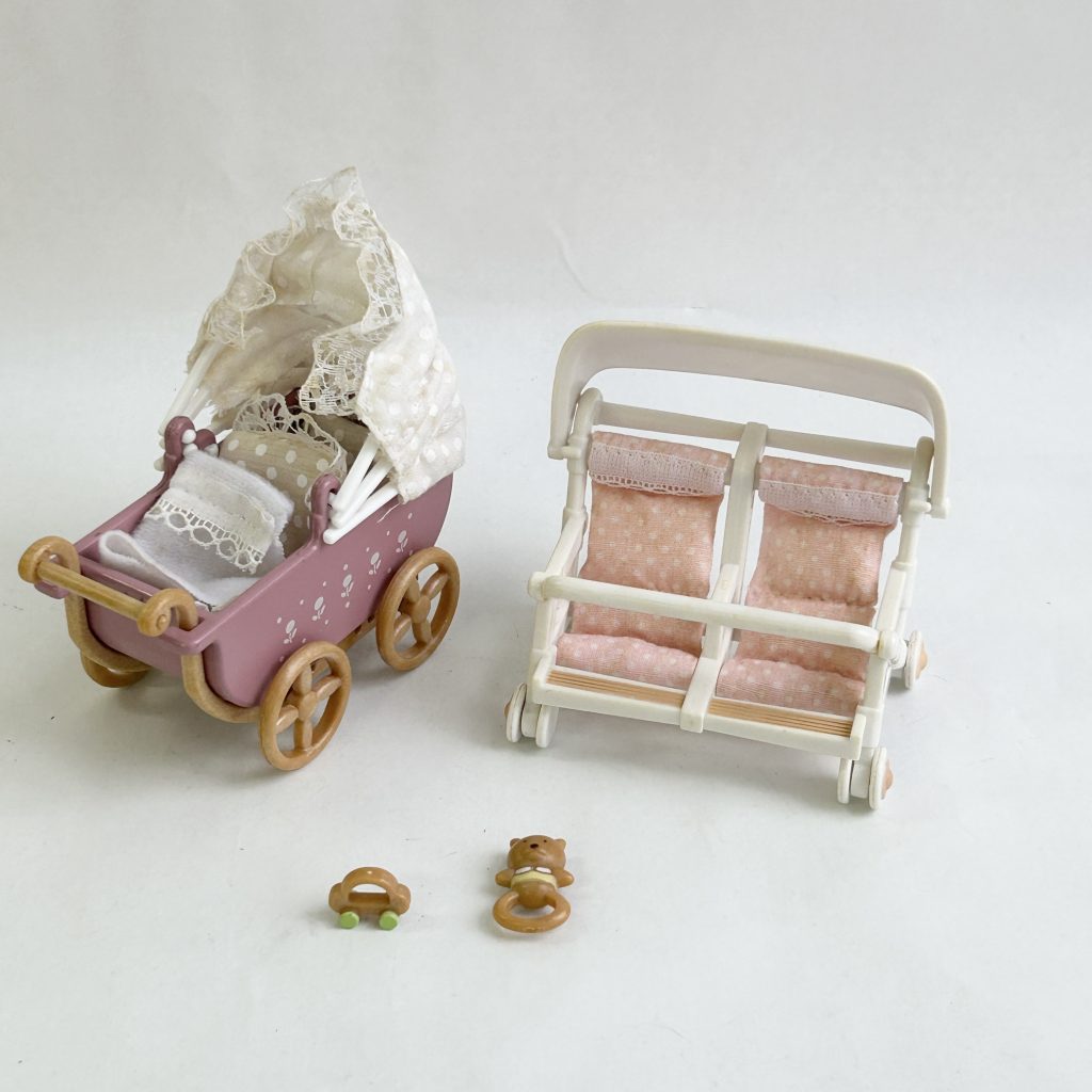 used] Baby Stroller Set Sylvanian Families Calico Critters