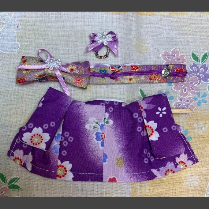 KIMONO SAKURA VIOLET FAIT MAIN Époque Japon Ne s'applique pas