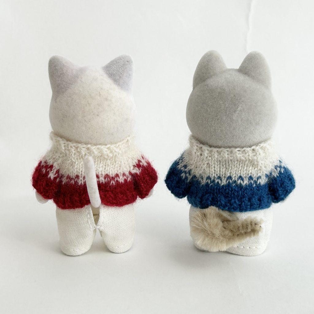 Cardigans in Red and Blue Handmade