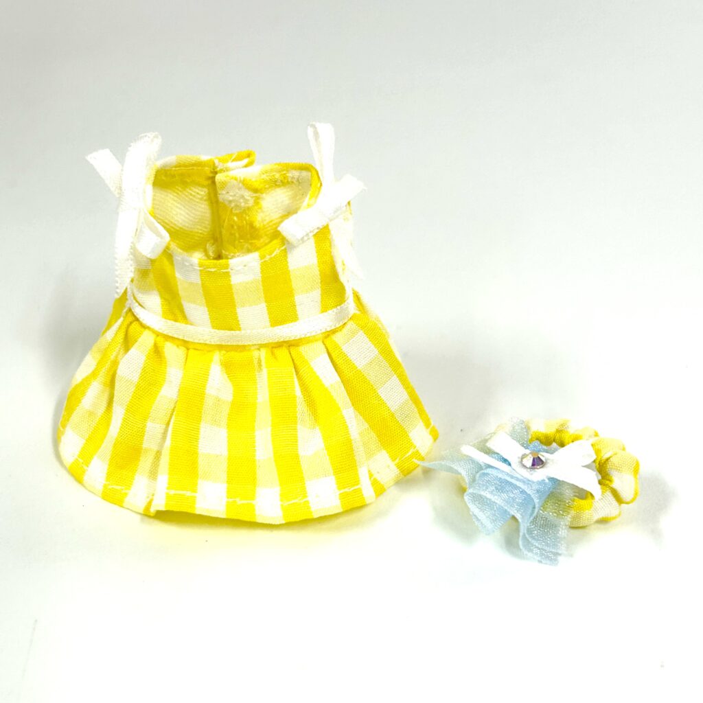 Yellow Check Girl Dress Set Mayumi Handmade