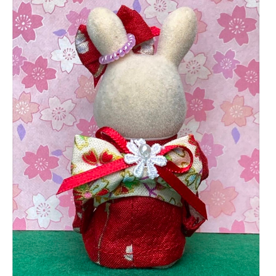 HANDMADE RED SAKURA KIMONO FOR GIRL Japan Does not apply