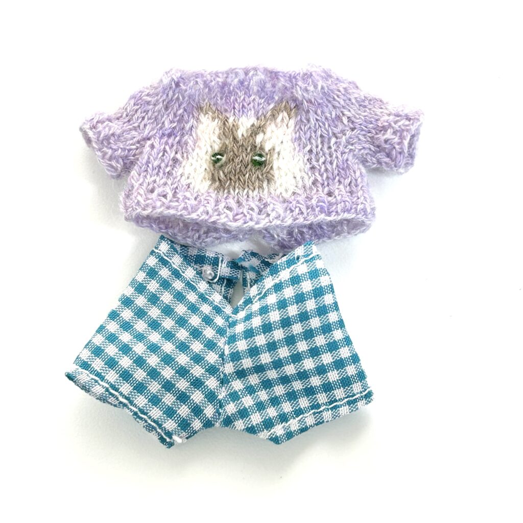 Purple Cat Sweater Handmade