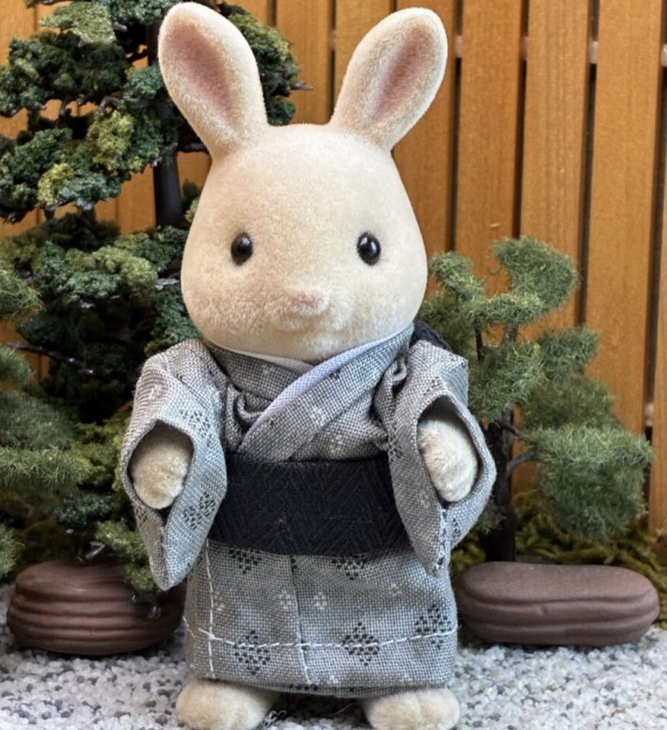 Kimono gris clair pour père fait main