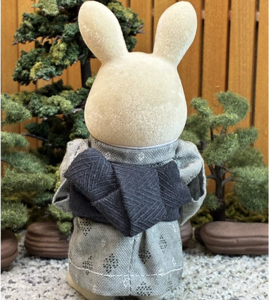 Kimono gris clair pour père fait main