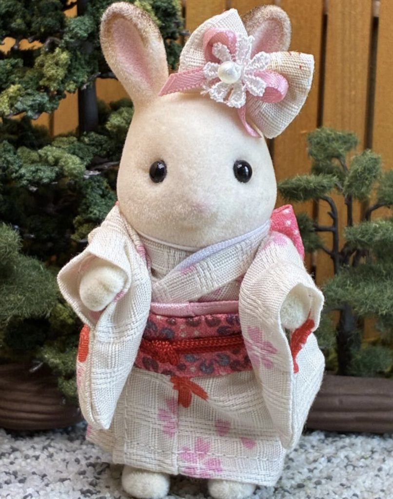 White Sakura Kimono for Big Sister Handmade