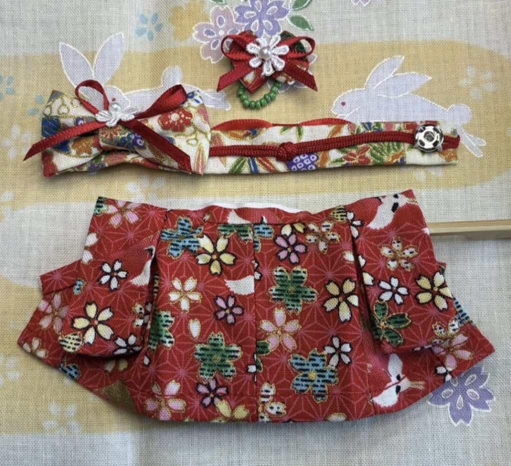 Floral Red Kimono for Mother Handmade
