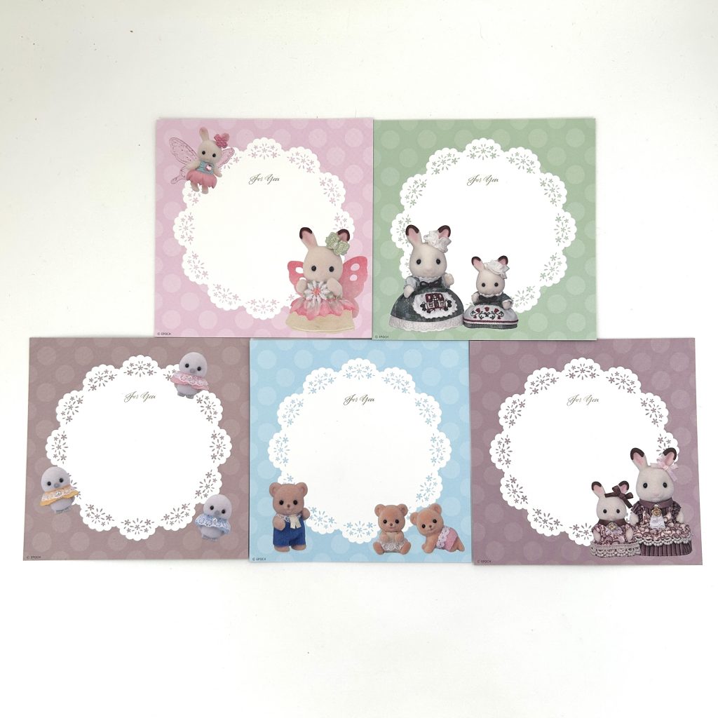 Message Card Set 5 Pieces Calico Clitters Sylvanian Families Calico Critters