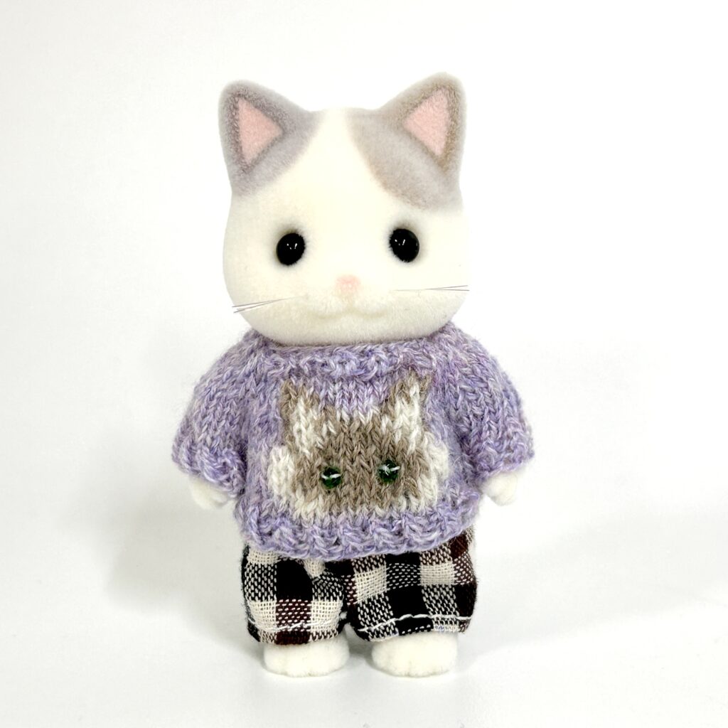 Cat Day Sweater Set Brown Siames Cat Handmade