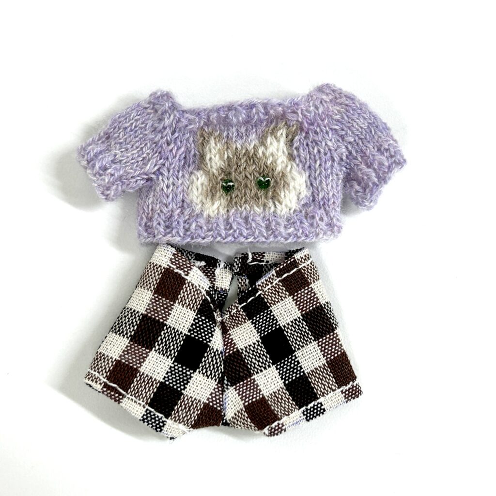 Cat Day Sweater Set Brown Siames Cat Handmade
