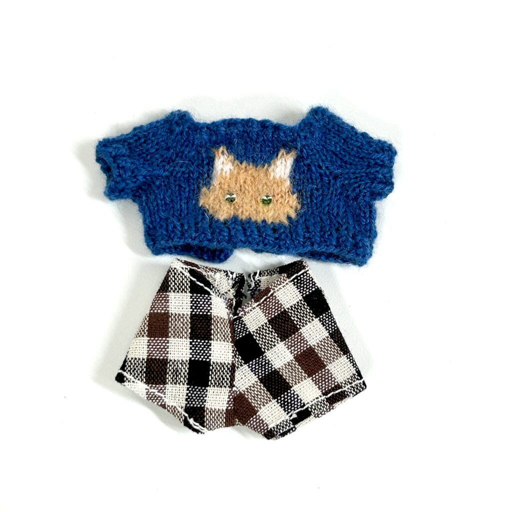 Cat Day Sweater Set Orange Cat Handmade