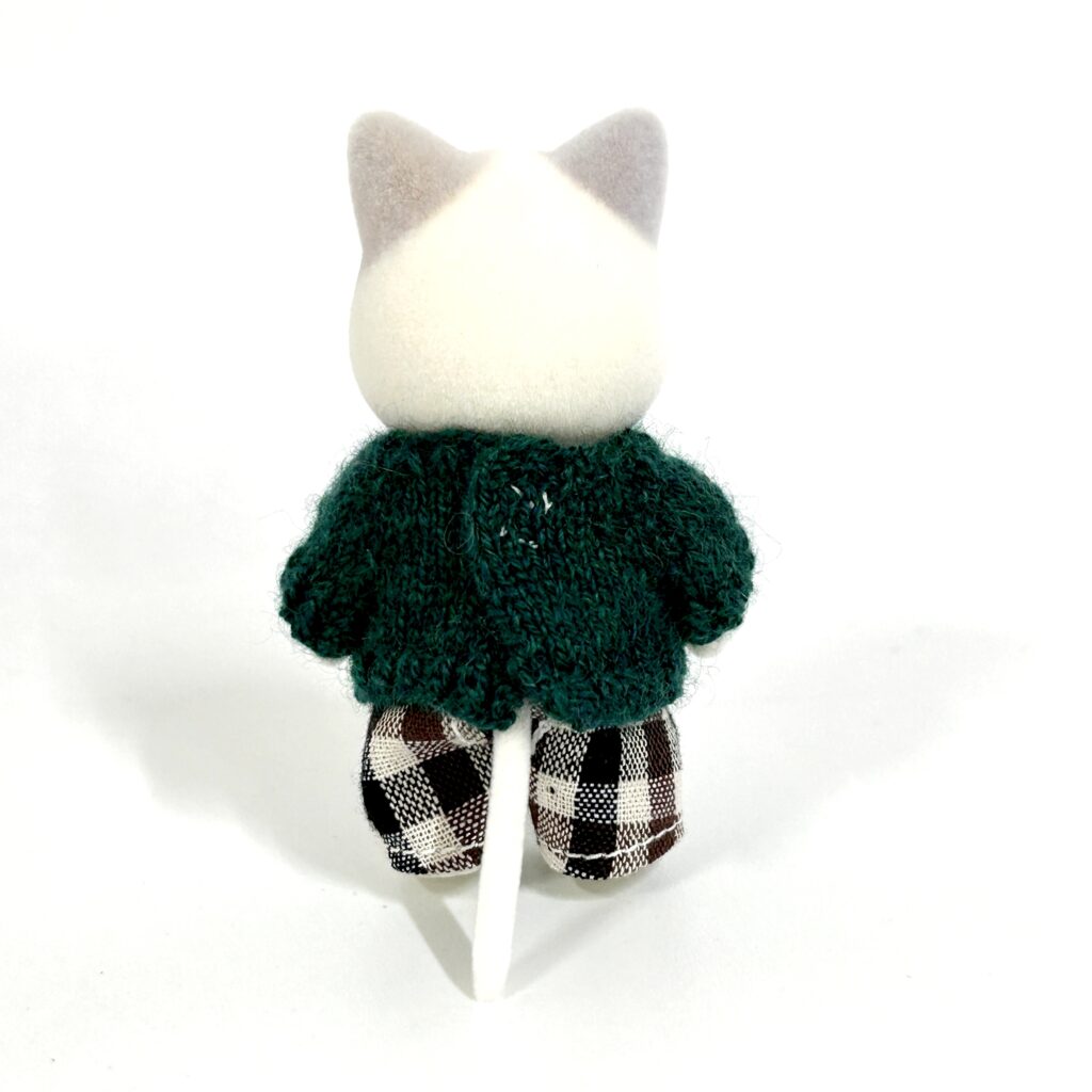 Cat Day Sweater Set Grey Bicolor Cat Handmade