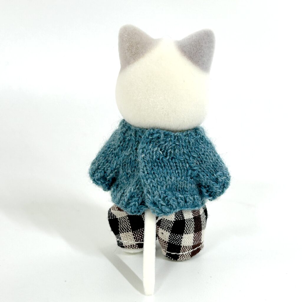 Cat Day Sweater Set Orange Bicolor Cat Blue Eyes Handmade