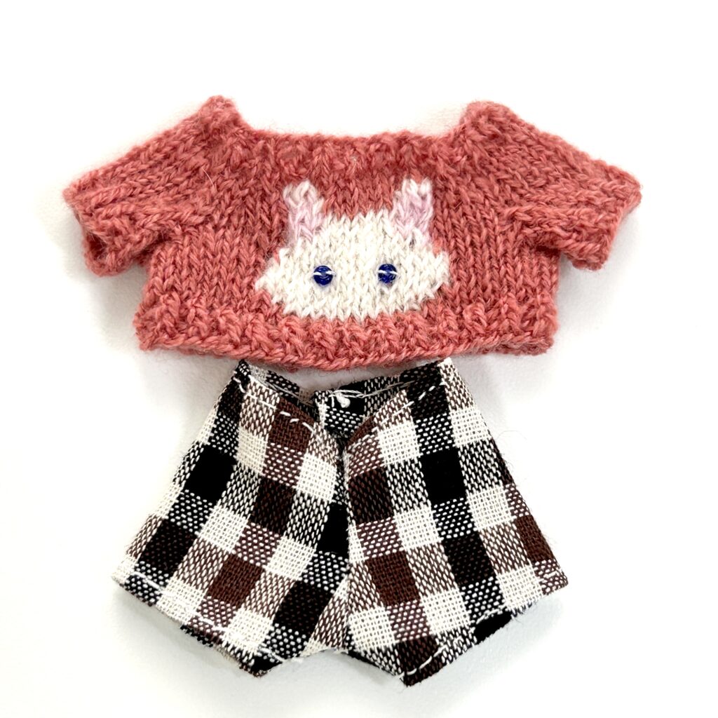 Cat Day Sweater Set White Cat Blue Eyes Handmade