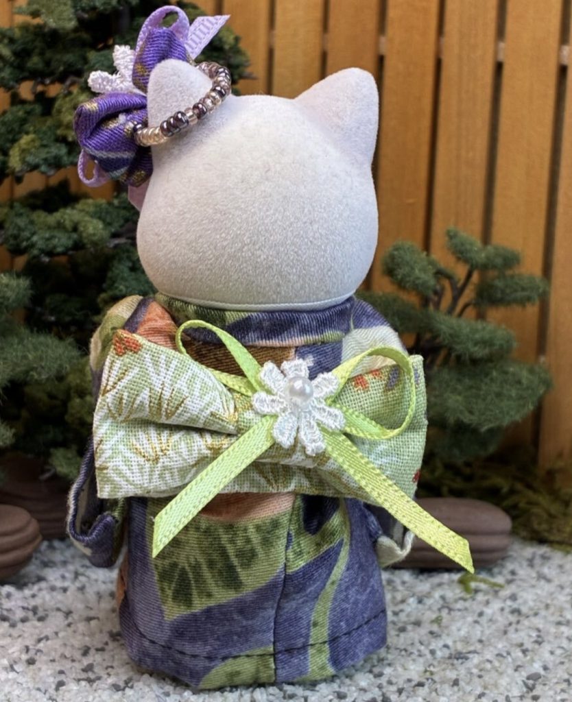 Kimono violet fait main pour mère fait main