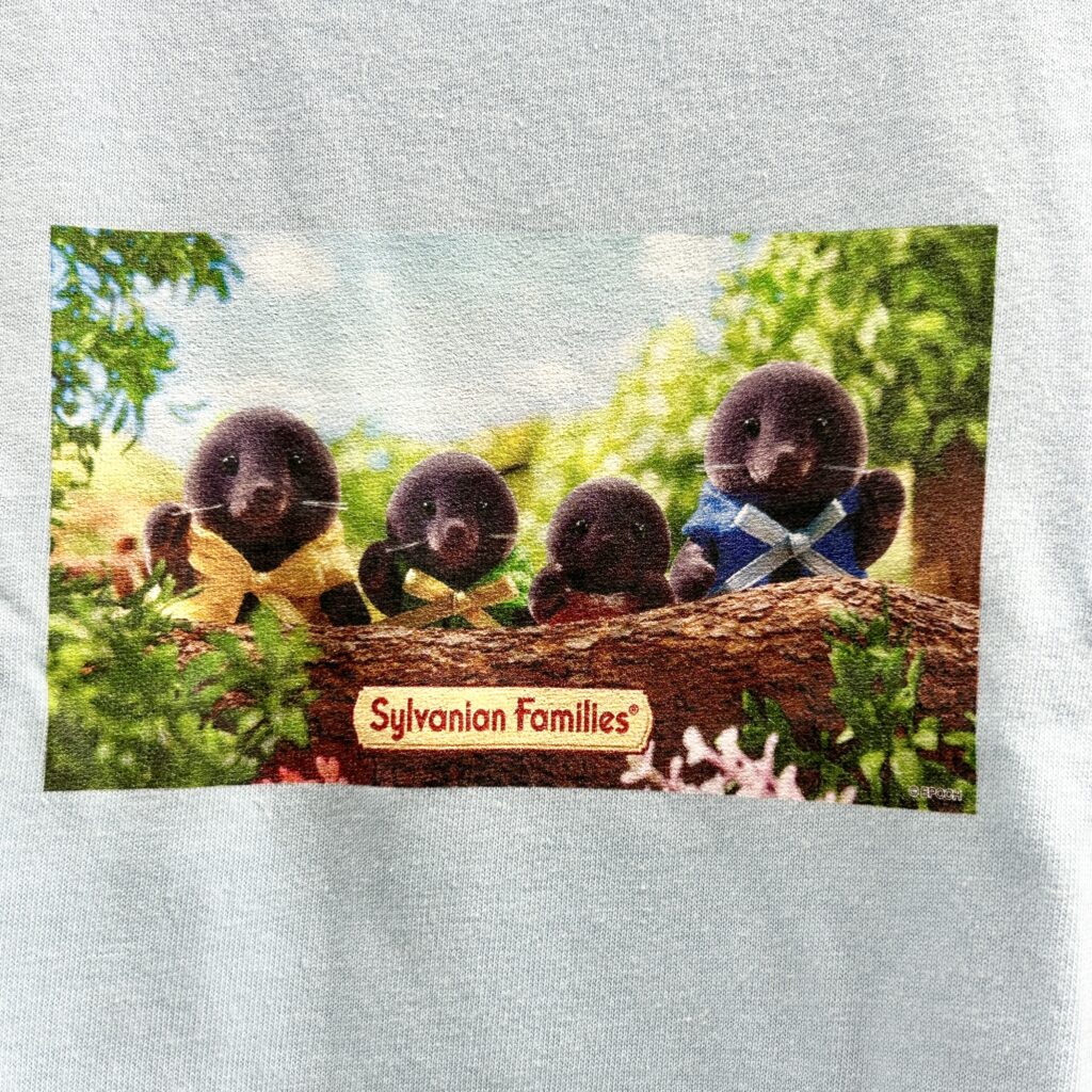 Mole Family Ambassador T-Shirt (Front Print) Baby Blue XS Amaazon Original Sylvanian Families Calico Critters
