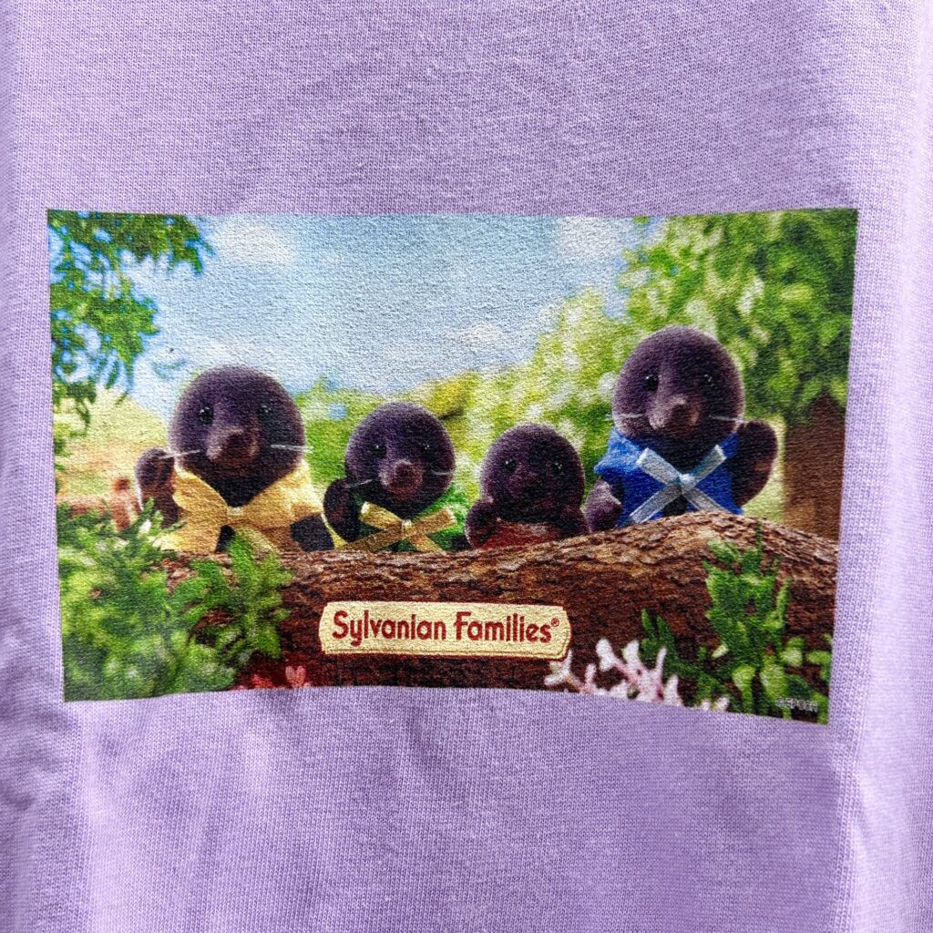 Mole Family Ambassador T-Shirt (Front Print) Light Purple XS Amaazon Original Sylvanian Families Calico Critters