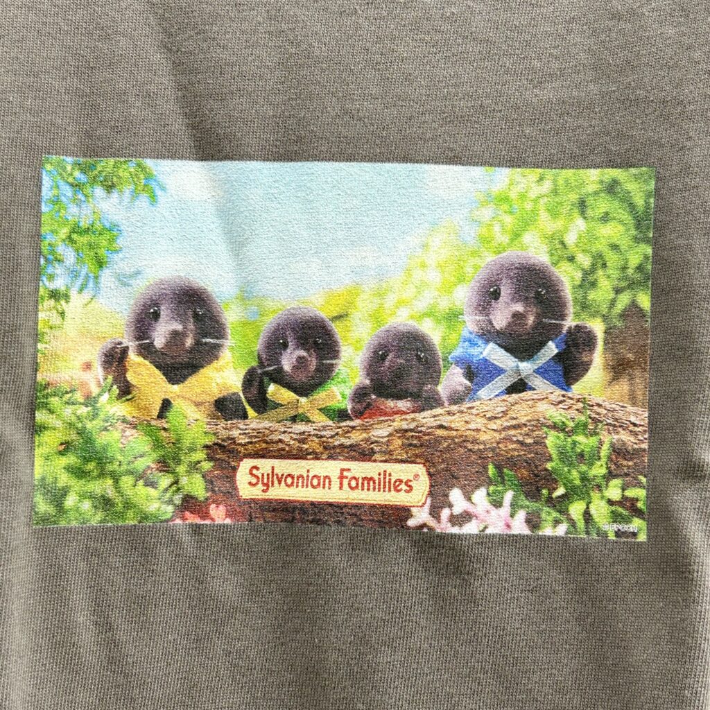 Mole Family Ambassador T-Shirt (Front Print) Charcoal XS Amaazon Original Sylvanian Families Calico Critters