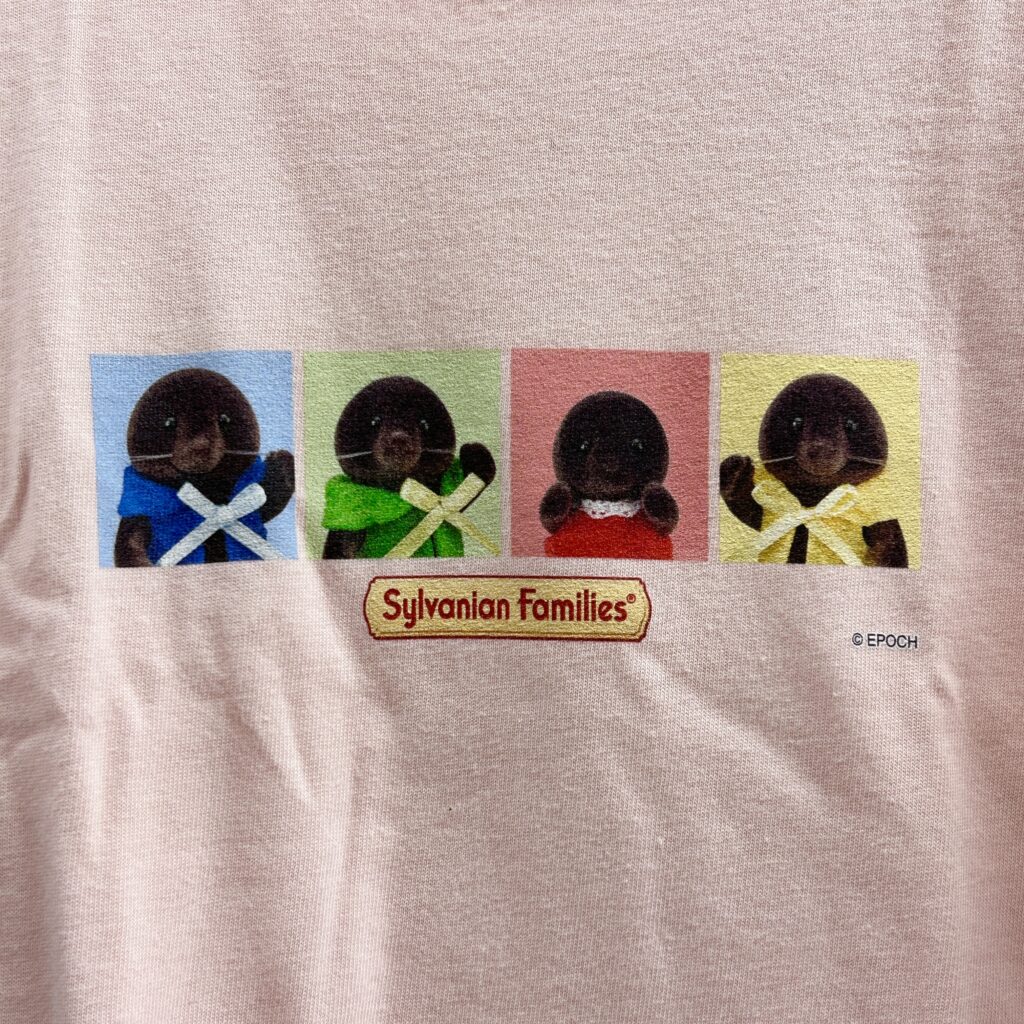 Mole Family Colorful T-Shirt Light Pink Amazon Original Sylvanian Families Calico Critters