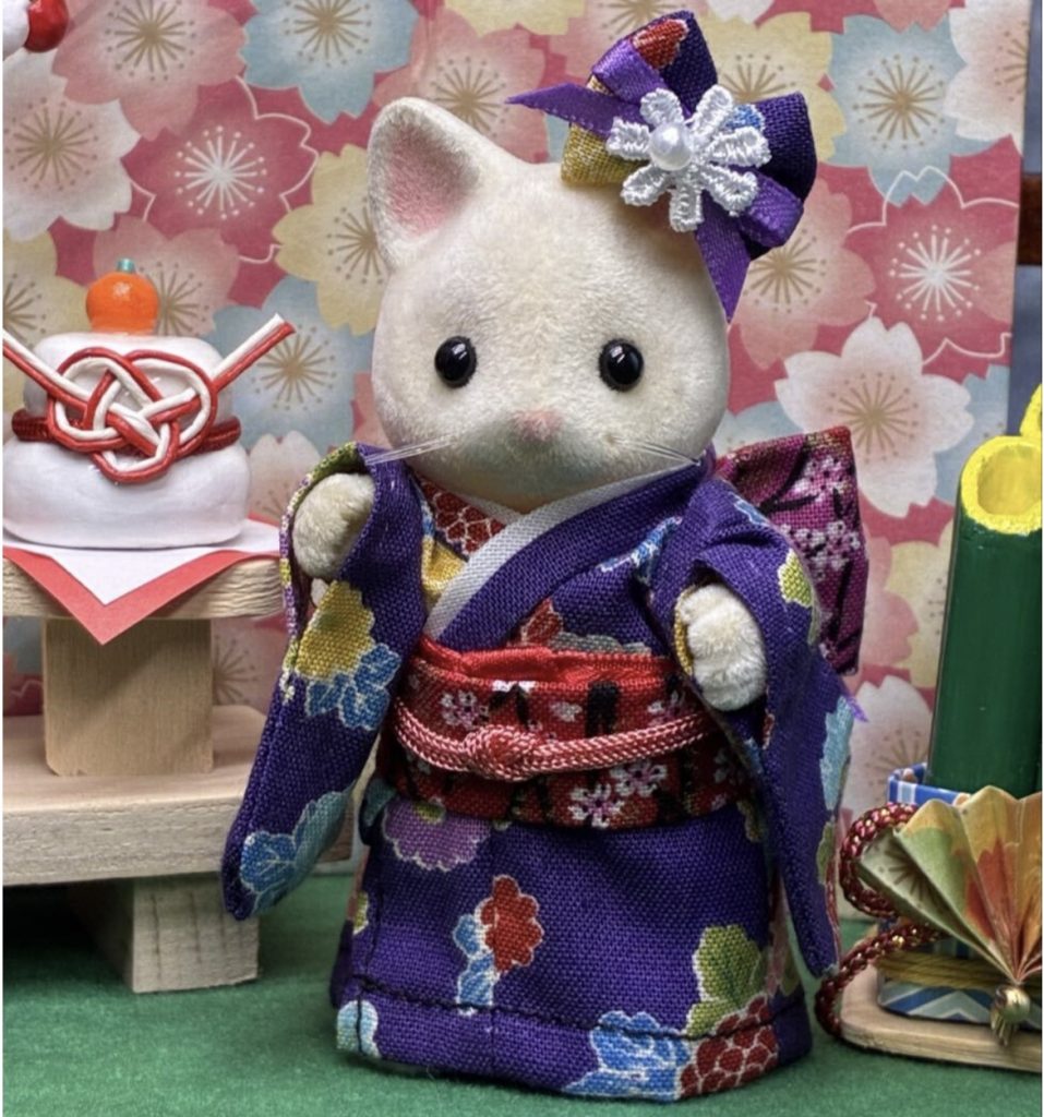 Kimono floral violet fait main pour mère fait main